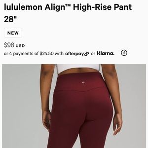 Lululemon Align Pant 28”